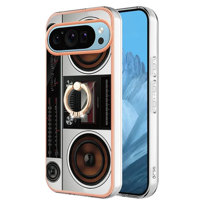 YB IMD Series-20 Style D for Google Pixel 9 / Pixel 9 Pro Case Electroplating 2.0mm TPU Protective Shell with Kickstand