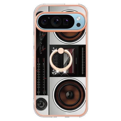YB IMD Series-20 Style D for Google Pixel 9 / Pixel 9 Pro Case Electroplating 2.0mm TPU Protective Shell with Kickstand