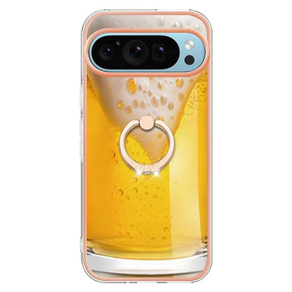 YB IMD Series-20 Style D for Google Pixel 9 / Pixel 9 Pro Case Electroplating 2.0mm TPU Protective Shell with Kickstand