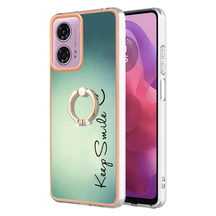 YB IMD Series-20 Style D for Motorola Moto E14 4G / G04 4G / G04s 4G / G24 4G Case Kickstand 2.0mm TPU Cover
