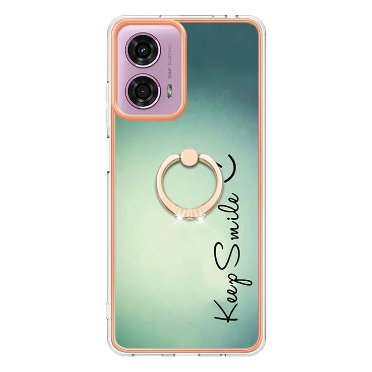 YB IMD Series-20 Style D for Motorola Moto E14 4G / G04 4G / G04s 4G / G24 4G Case Kickstand 2.0mm TPU Cover