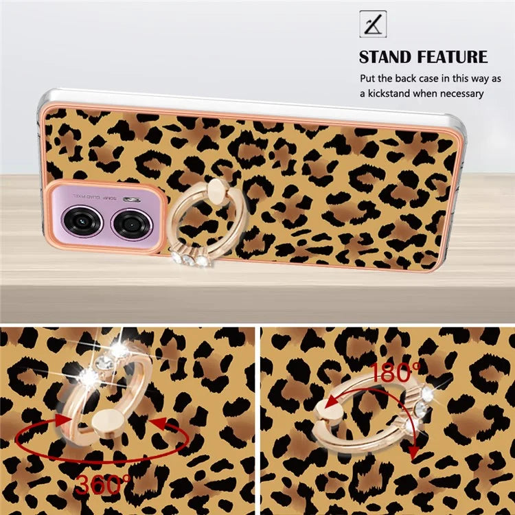YB IMD Series-20 Style D for Motorola Moto E14 4G / G04 4G / G04s 4G / G24 4G Case Kickstand 2.0mm TPU Cover