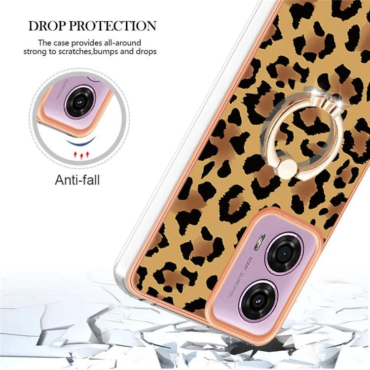 YB IMD Series-20 Style D for Motorola Moto E14 4G / G04 4G / G04s 4G / G24 4G Case Kickstand 2.0mm TPU Cover