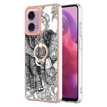YB IMD Series-20 Style D for Motorola Moto E14 4G / G04 4G / G04s 4G / G24 4G Case Kickstand 2.0mm TPU Cover