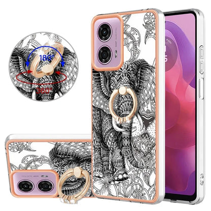 YB IMD Series-20 Style D for Motorola Moto E14 4G / G04 4G / G04s 4G / G24 4G Case Kickstand 2.0mm TPU Cover