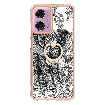 YB IMD Series-20 Style D for Motorola Moto E14 4G / G04 4G / G04s 4G / G24 4G Case Kickstand 2.0mm TPU Cover
