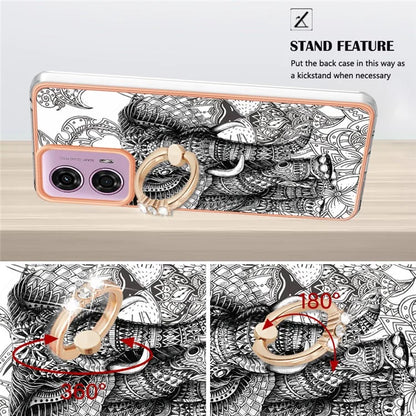 YB IMD Series-20 Style D for Motorola Moto E14 4G / G04 4G / G04s 4G / G24 4G Case Kickstand 2.0mm TPU Cover