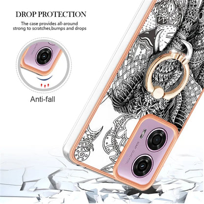 YB IMD Series-20 Style D for Motorola Moto E14 4G / G04 4G / G04s 4G / G24 4G Case Kickstand 2.0mm TPU Cover