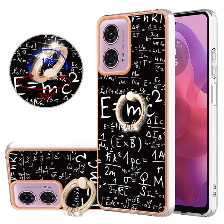 YB IMD Series-20 Style D for Motorola Moto E14 4G / G04 4G / G04s 4G / G24 4G Case Kickstand 2.0mm TPU Cover