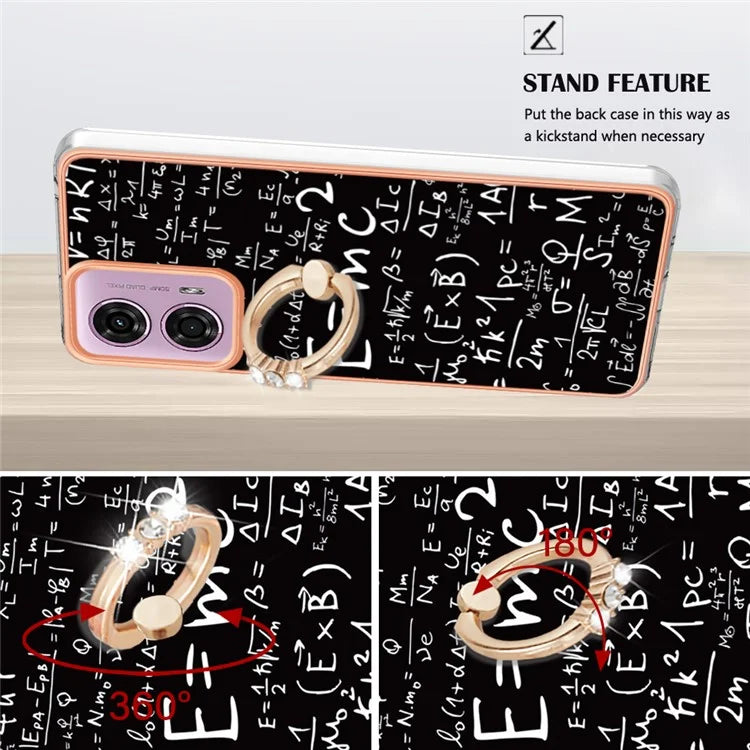 YB IMD Series-20 Style D for Motorola Moto E14 4G / G04 4G / G04s 4G / G24 4G Case Kickstand 2.0mm TPU Cover