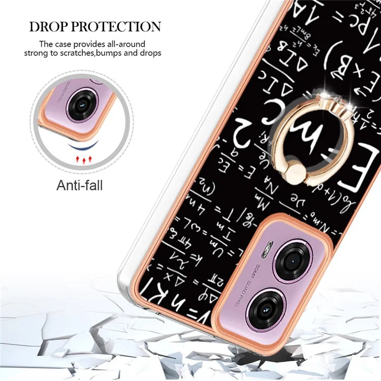 YB IMD Series-20 Style D for Motorola Moto E14 4G / G04 4G / G04s 4G / G24 4G Case Kickstand 2.0mm TPU Cover