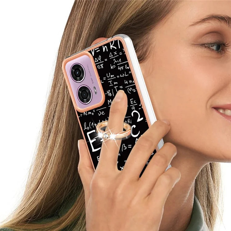 YB IMD Series-20 Style D for Motorola Moto E14 4G / G04 4G / G04s 4G / G24 4G Case Kickstand 2.0mm TPU Cover