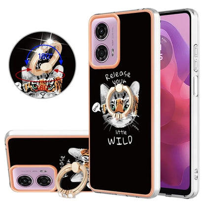 YB IMD Series-20 Style D for Motorola Moto E14 4G / G04 4G / G04s 4G / G24 4G Case Kickstand 2.0mm TPU Cover