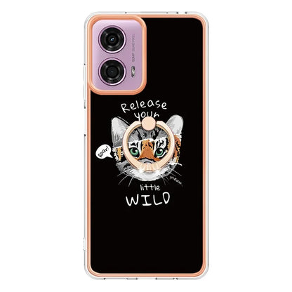 YB IMD Series-20 Style D for Motorola Moto E14 4G / G04 4G / G04s 4G / G24 4G Case Kickstand 2.0mm TPU Cover