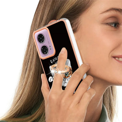 YB IMD Series-20 Style D for Motorola Moto E14 4G / G04 4G / G04s 4G / G24 4G Case Kickstand 2.0mm TPU Cover