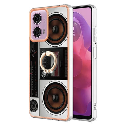 YB IMD Series-20 Style D for Motorola Moto E14 4G / G04 4G / G04s 4G / G24 4G Case Kickstand 2.0mm TPU Cover