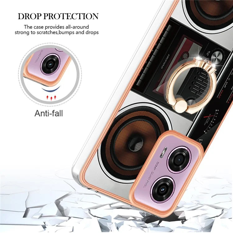 YB IMD Series-20 Style D for Motorola Moto E14 4G / G04 4G / G04s 4G / G24 4G Case Kickstand 2.0mm TPU Cover