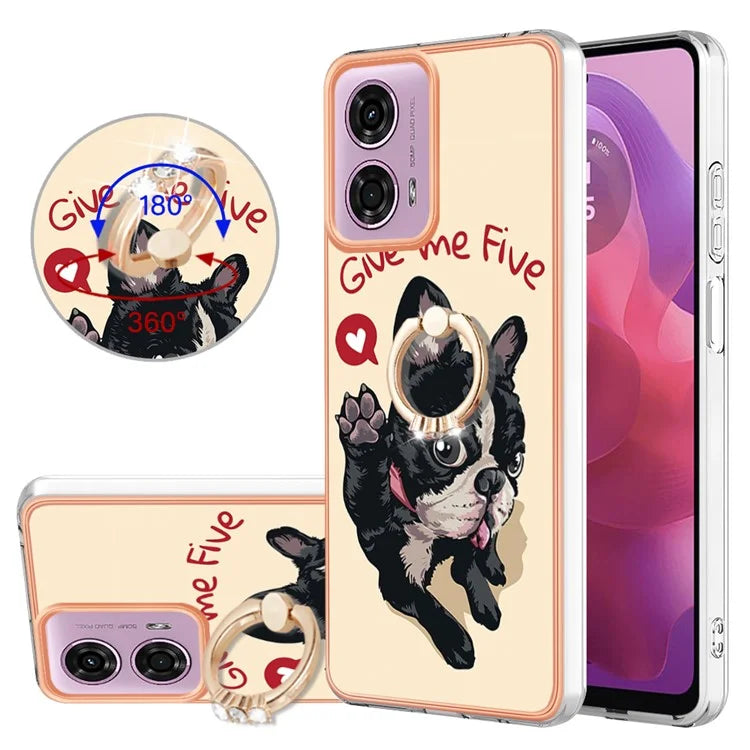 YB IMD Series-20 Style D for Motorola Moto E14 4G / G04 4G / G04s 4G / G24 4G Case Kickstand 2.0mm TPU Cover