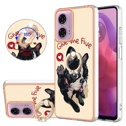 YB IMD Series-20 Style D for Motorola Moto E14 4G / G04 4G / G04s 4G / G24 4G Case Kickstand 2.0mm TPU Cover