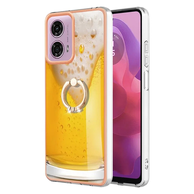YB IMD Series-20 Style D for Motorola Moto E14 4G / G04 4G / G04s 4G / G24 4G Case Kickstand 2.0mm TPU Cover