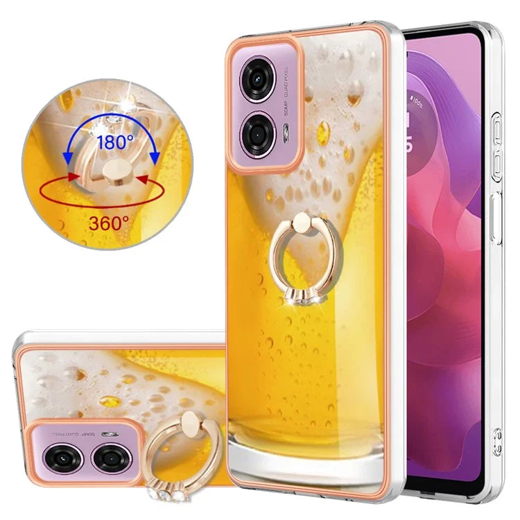 YB IMD Series-20 Style D for Motorola Moto E14 4G / G04 4G / G04s 4G / G24 4G Case Kickstand 2.0mm TPU Cover