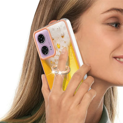 YB IMD Series-20 Style D for Motorola Moto E14 4G / G04 4G / G04s 4G / G24 4G Case Kickstand 2.0mm TPU Cover