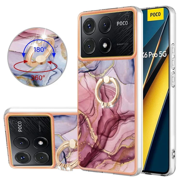 YB IMD Series-17 Style-E For Xiaomi Poco X6 Pro 5G / Redmi K70E 5G Case Kickstand 2.0mm TPU Phone Cover