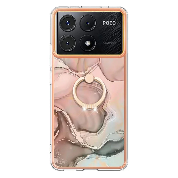YB IMD Series-17 Style-E For Xiaomi Poco X6 Pro 5G / Redmi K70E 5G Case Kickstand 2.0mm TPU Phone Cover