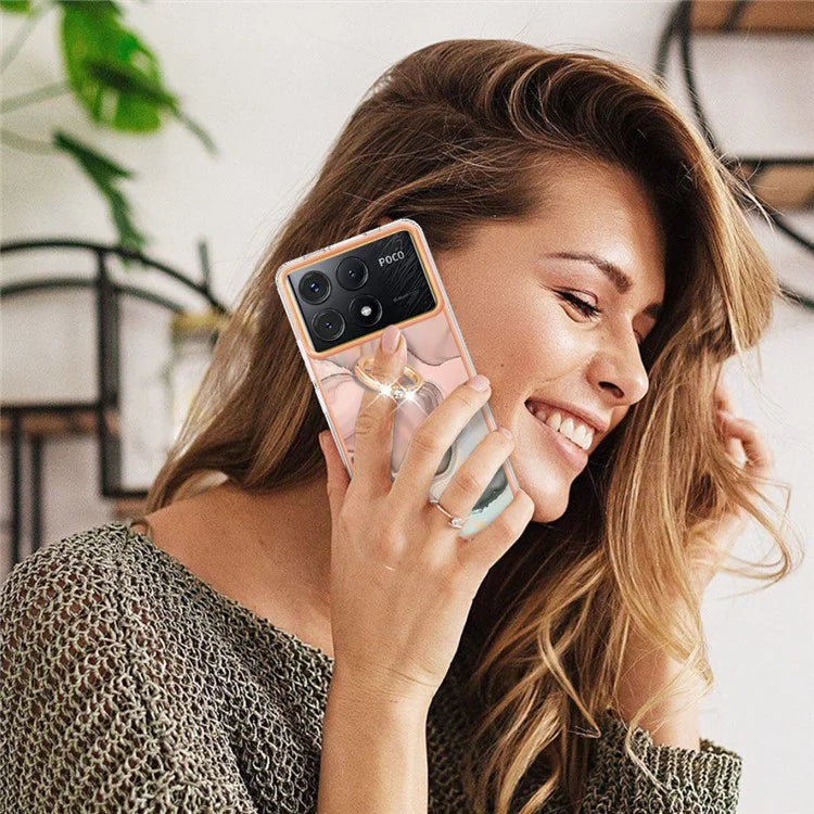 YB IMD Series-17 Style-E For Xiaomi Poco X6 Pro 5G / Redmi K70E 5G Case Kickstand 2.0mm TPU Phone Cover