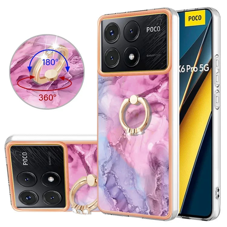 YB IMD Series-17 Style-E For Xiaomi Poco X6 Pro 5G / Redmi K70E 5G Case Kickstand 2.0mm TPU Phone Cover