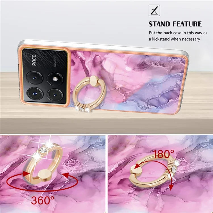YB IMD Series-17 Style-E For Xiaomi Poco X6 Pro 5G / Redmi K70E 5G Case Kickstand 2.0mm TPU Phone Cover