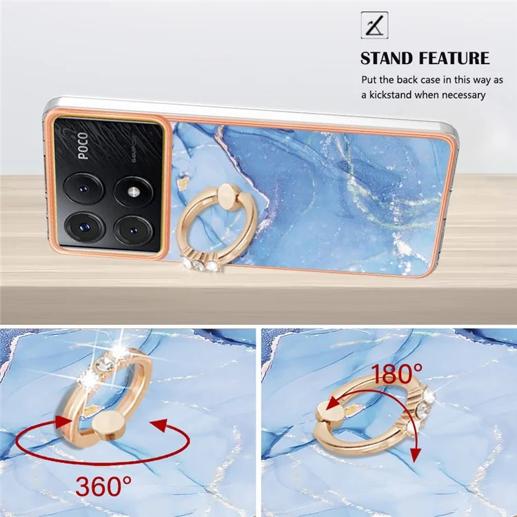 YB IMD Series-17 Style-E For Xiaomi Poco X6 Pro 5G / Redmi K70E 5G Case Kickstand 2.0mm TPU Phone Cover