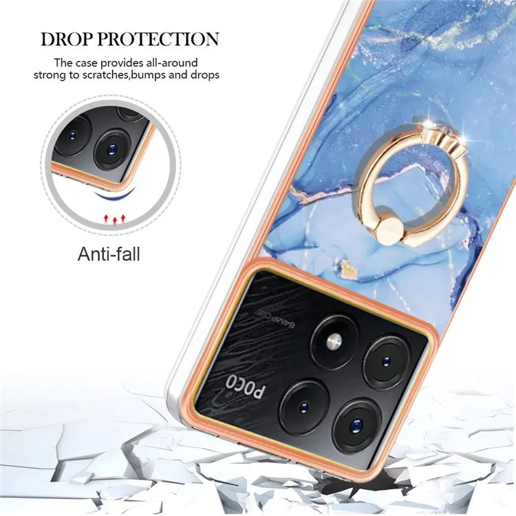 YB IMD Series-17 Style-E For Xiaomi Poco X6 Pro 5G / Redmi K70E 5G Case Kickstand 2.0mm TPU Phone Cover