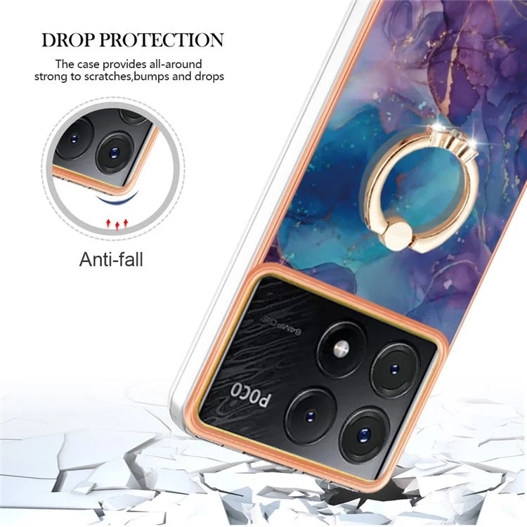 YB IMD Series-17 Style-E For Xiaomi Poco X6 Pro 5G / Redmi K70E 5G Case Kickstand 2.0mm TPU Phone Cover