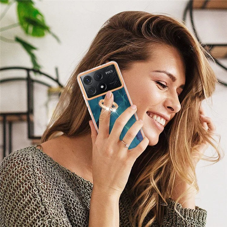YB IMD Series-17 Style-E For Xiaomi Poco X6 Pro 5G / Redmi K70E 5G Case Kickstand 2.0mm TPU Phone Cover