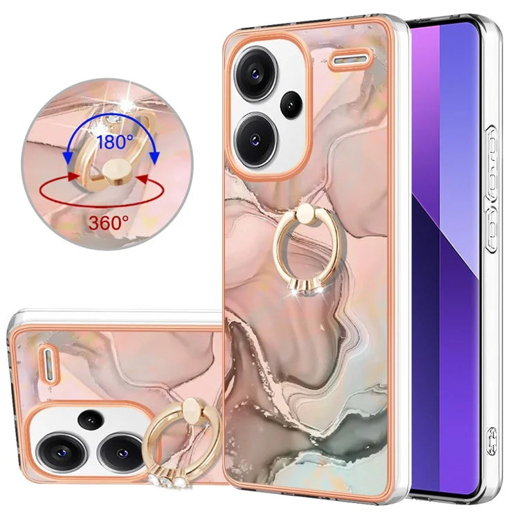 YB IMD Series-17 Style-E For Xiaomi Redmi Note 13 Pro+ 5G Case Electroplating Kickstand Phone Cover