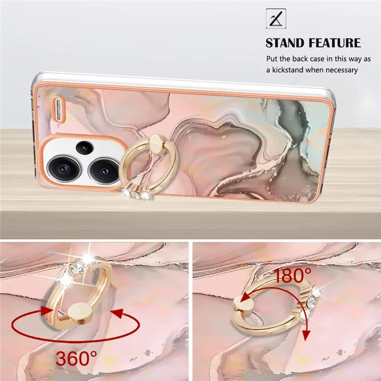YB IMD Series-17 Style-E For Xiaomi Redmi Note 13 Pro+ 5G Case Electroplating Kickstand Phone Cover
