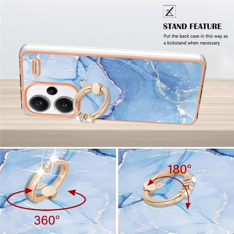 YB IMD Series-17 Style-E For Xiaomi Redmi Note 13 Pro+ 5G Case Electroplating Kickstand Phone Cover