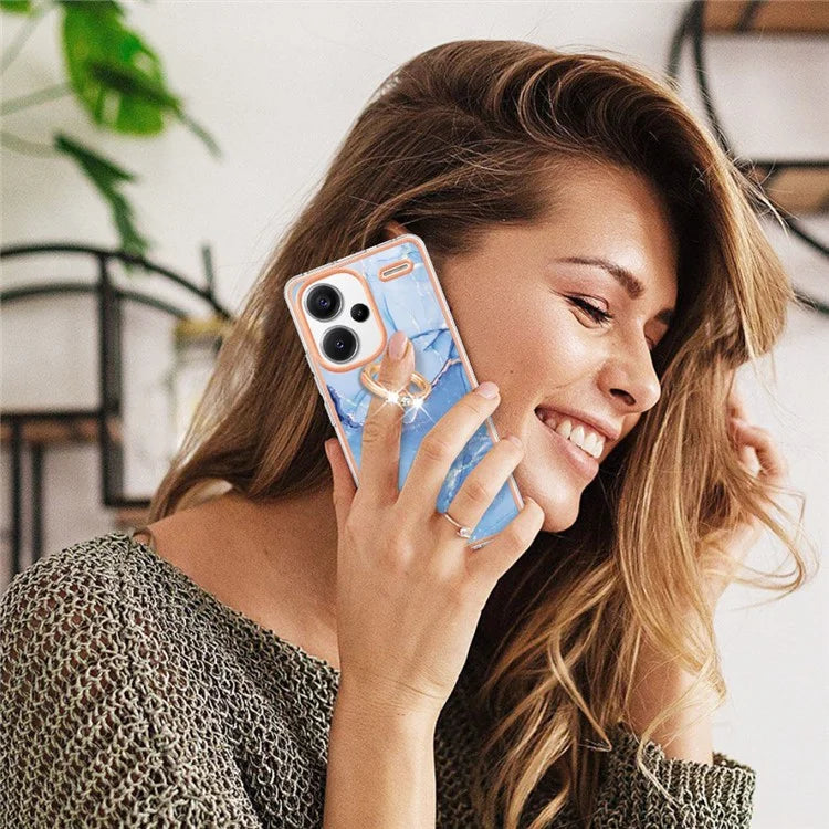 YB IMD Series-17 Style-E For Xiaomi Redmi Note 13 Pro+ 5G Case Electroplating Kickstand Phone Cover