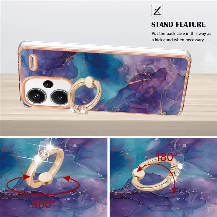 YB IMD Series-17 Style-E For Xiaomi Redmi Note 13 Pro+ 5G Case Electroplating Kickstand Phone Cover