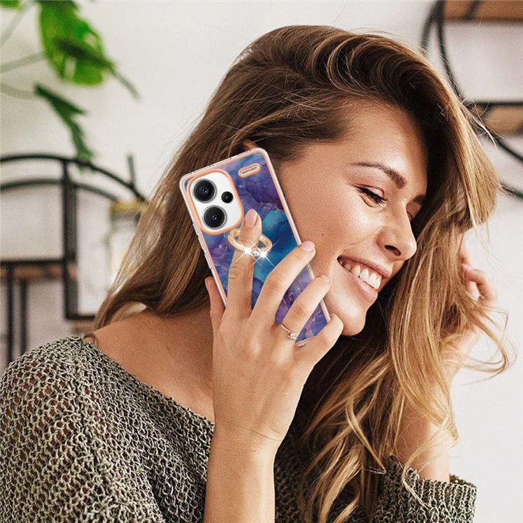 YB IMD Series-17 Style-E For Xiaomi Redmi Note 13 Pro+ 5G Case Electroplating Kickstand Phone Cover