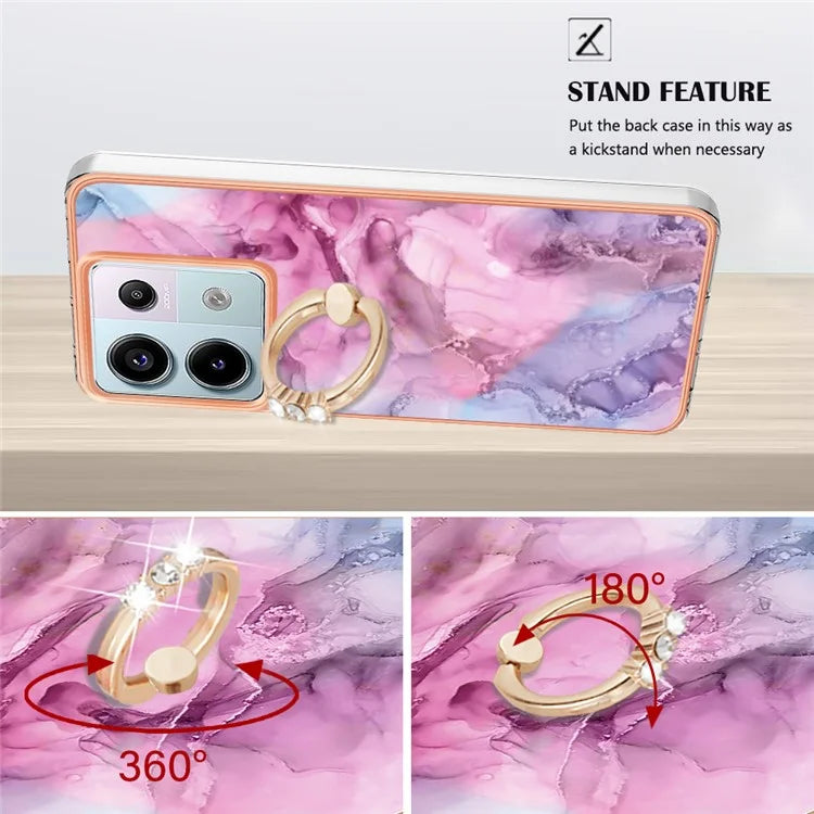 YB IMD Series-17 Style-E For Xiaomi Redmi Note 13 Pro 5G / Poco X6 5G Phone Case Kickstand 2.0mm TPU Cover