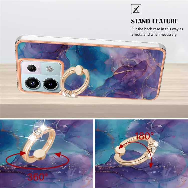 YB IMD Series-17 Style-E For Xiaomi Redmi Note 13 Pro 5G / Poco X6 5G Phone Case Kickstand 2.0mm TPU Cover