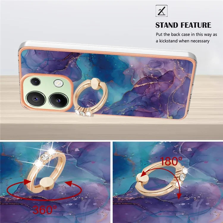 YB IMD Series-17 Style-E For Xiaomi Redmi Note 13 4G TPU Cover Kickstand 2.0mm Phone Case