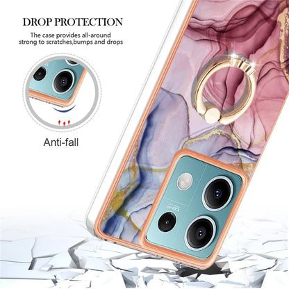 YB IMD Series-17 Style-E For Xiaomi Redmi Note 13 5G Case Electroplating Kickstand Soft TPU Cover