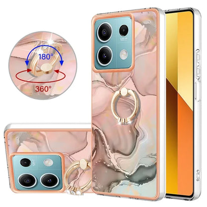 YB IMD Series-17 Style-E For Xiaomi Redmi Note 13 5G Case Electroplating Kickstand Soft TPU Cover