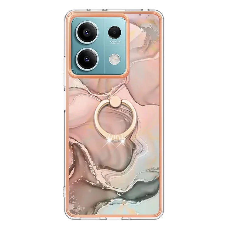 YB IMD Series-17 Style-E For Xiaomi Redmi Note 13 5G Case Electroplating Kickstand Soft TPU Cover