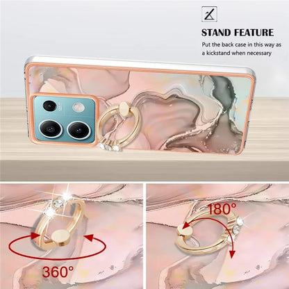 YB IMD Series-17 Style-E For Xiaomi Redmi Note 13 5G Case Electroplating Kickstand Soft TPU Cover
