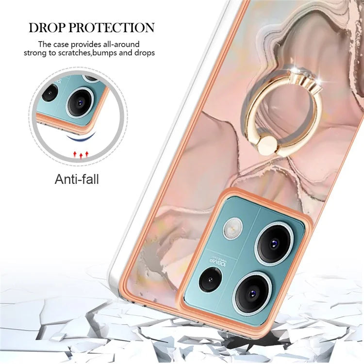 YB IMD Series-17 Style-E For Xiaomi Redmi Note 13 5G Case Electroplating Kickstand Soft TPU Cover