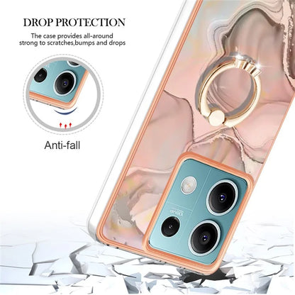 YB IMD Series-17 Style-E For Xiaomi Redmi Note 13 5G Case Electroplating Kickstand Soft TPU Cover